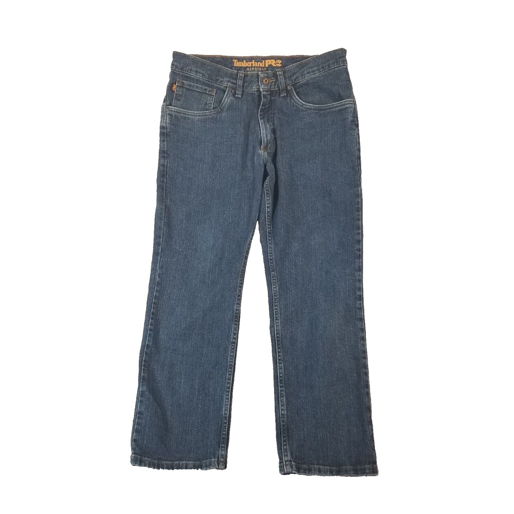 Timberland Pro jeans mens 33x28 regular straight blue stretch denim pants flawed